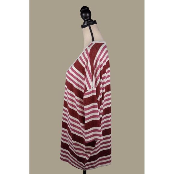 Torrid Super Soft Plush Pink Striped V-neck Top w/ Dropped Shoulders Size 1X NWT - Picture 5 of 10